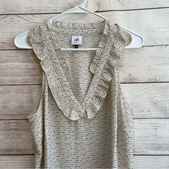 CABI SLEEVELESS‎ TOP WITH RUFFLE - Picture 3 of 6